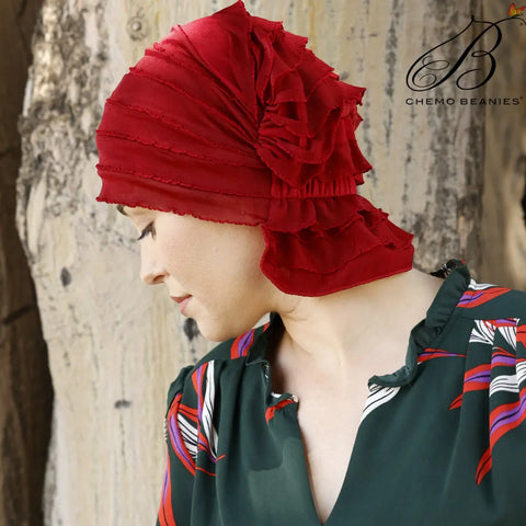 Jewel Chemo Beanies Scarf – Merlot Slip-On Beanie | Made in USA Chemo Beanies®  B2Customer