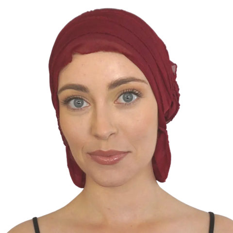 Jewel Chemo Beanies Scarf – Merlot Slip-On Beanie | Made in USA Chemo Beanies®  B2Customer