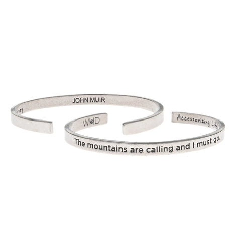 John Muir Inspirational Quote Cuff Bracelet – Recycled Pewter Open Bangle | Made in USA Jewelry Whitney Howard Designs  Cuff Bracelets