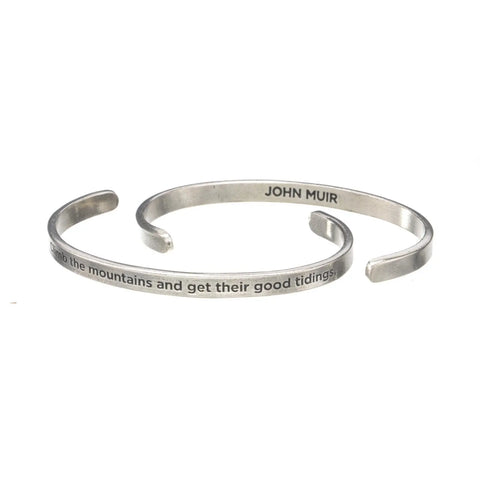 John Muir Inspirational Quote Pewter Cuff Bracelet – Handcrafted Open Bangle | Made in USA Whitney Howard Designs  Cuff Bracelets