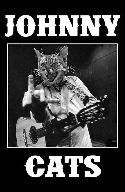 Johnny Cats Rock Music Poster – 11x17 Inch Cat Wall Art | Made in USA Skinny Pete's Gourmet Catnip  Art