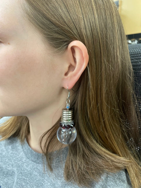 Jumbo Christmas Light Bulb Earrings – Festive Holiday Jewelry with Rhinestone Accent | Handmade in USA Michelle Marie Boutique  Earrings