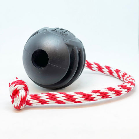 USA-K9 Magnum Black Rubber Tug and Chew Toy – Durable Dog Reward Toy | Made in USA SodaPup  Rubber Dog Toys