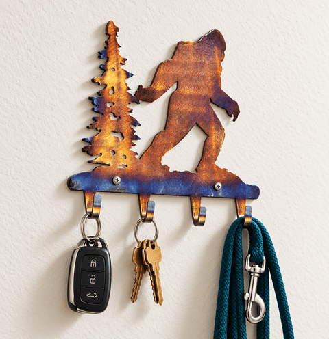 Bigfoot Steel Key Holder – Rustic Wall Mount Organizer – Handcrafted Home Entryway Decor | Made in USA Knights Home Decor  item