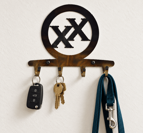 State of Jefferson Rustic Metal Key Holder – Handmade Wall Organizer | Made in USA Oregon Home Decor Knights Home Decor  item