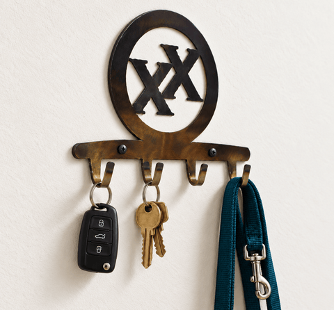 State of Jefferson Rustic Metal Key Holder – Handmade Wall Organizer | Made in USA Oregon Home Decor Knights Home Decor  item