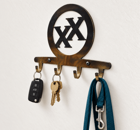 State of Jefferson Rustic Metal Key Holder – Handmade Wall Organizer | Made in USA Oregon Home Decor Knights Home Decor  item