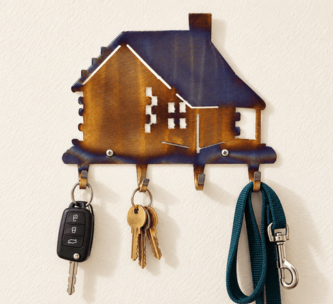Rustic Cabin Key Holder – Handcrafted Wall-Mounted Key Rack for Entryway Organization | Made in USA Knights Home Decor  item