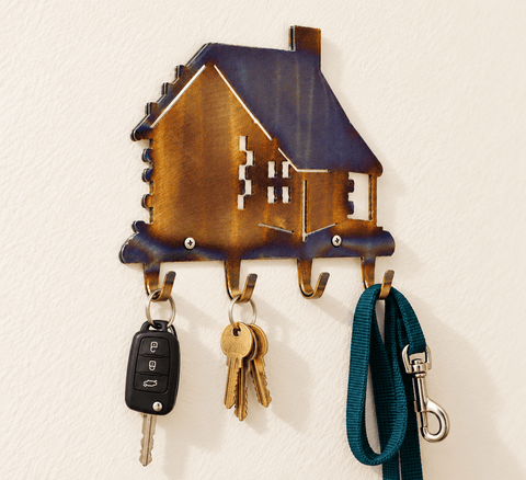 Rustic Cabin Key Holder – Handcrafted Wall-Mounted Key Rack for Entryway Organization | Made in USA Knights Home Decor  item