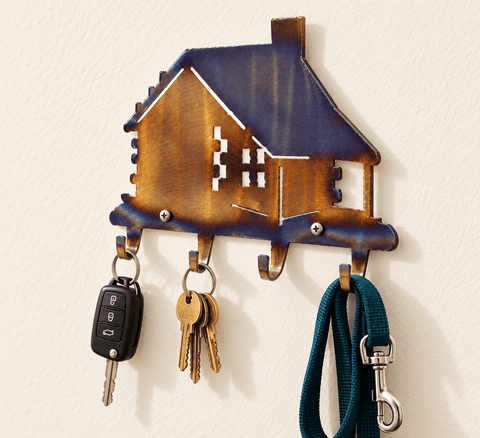 Rustic Cabin Key Holder – Handcrafted Wall-Mounted Key Rack for Entryway Organization | Made in USA Knights Home Decor  item