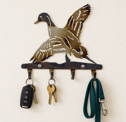 Rustic Pintail Duck Key Holder – Handcrafted Wall Organizer for Entryway | Made in USA Knights Home Decor  item