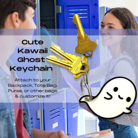 Kawaii Ghost Keychain – Cute Bag Charm Accessory | Made in USA Chatelet Manufacturing 