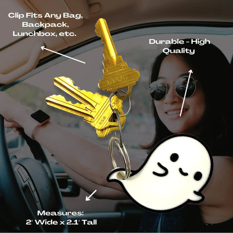 Kawaii Ghost Keychain – Cute Bag Charm Accessory | Made in USA Chatelet Manufacturing 