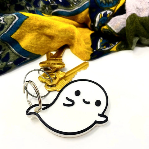 Kawaii Ghost Keychain – Cute Bag Charm Accessory | Made in USA Chatelet Manufacturing 