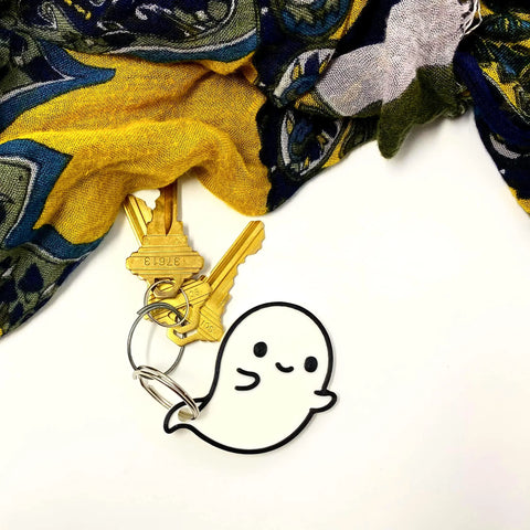 Kawaii Ghost Keychain – Cute Bag Charm Accessory | Made in USA Chatelet Manufacturing 