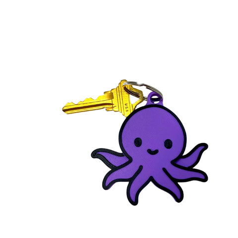 Kawaii Purple Octopus Keychain – Cute Bag Charm | Made in USA Chatelet Manufacturing 