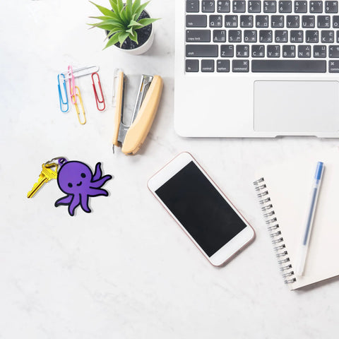 Kawaii Purple Octopus Keychain – Cute Bag Charm | Made in USA Chatelet Manufacturing 
