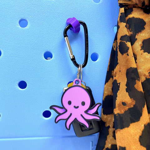 Kawaii Purple Octopus Keychain – Cute Bag Charm | Made in USA Chatelet Manufacturing 
