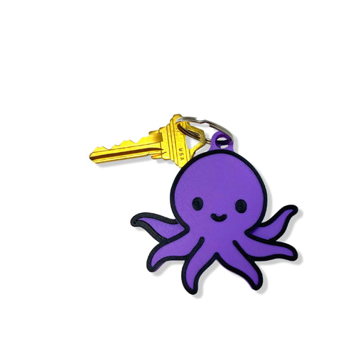 Kawaii Purple Octopus Keychain – Cute Bag Charm | Made in USA Chatelet Manufacturing 
