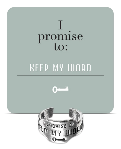 Keep My Word Adjustable Promise Ring – Recycled Pewter Statement Jewelry | Handcrafted in USA Whitney Howard Designs  promise rings