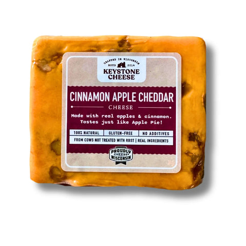 Keystone Farms Cinnamon Apple Cheddar Cheese – Handcrafted Wisconsin Cheese Blend | Made in USA Keystone Cheese  Cheese