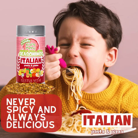 Kid's Italian Pasta And Pizza Seasoning 4.8 Oz – Kid Friendly Blend | Made In USA Gustus Vitae  Gourmet Seasonings