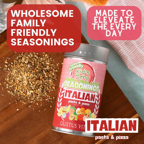 Kid's Italian Pasta And Pizza Seasoning 4.8 Oz – Kid Friendly Blend | Made In USA Gustus Vitae  Gourmet Seasonings