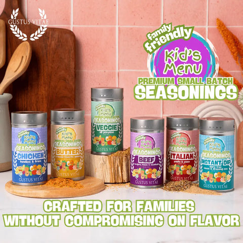 Kid’s Menu Butter Spice Blend 6.2 oz – Family Friendly | Made in USA Gustus Vitae  Gourmet Seasonings