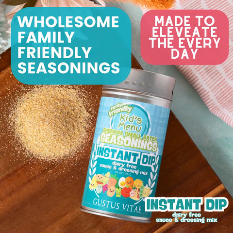 Kid’s Menu Instant Dip Mix – Dairy-Free Sauce 6.2 Oz | Made in USA Gustus Vitae  Gourmet Seasonings