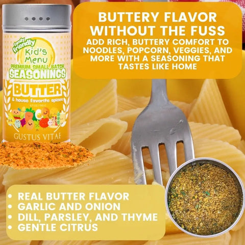 Kid’s Menu Seasoning Gift Set – 6-Pack XL Tins Family-Friendly Blends | Handcrafted in USA with Non-GMO Ingredients Gustus Vitae  Collections & Gift Sets