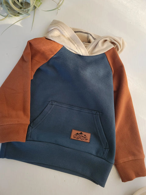 Kids Colorblock French Terry Hoodie – Soft Breathable Fabric | Cozy Kids Pullover | Made in USA Adventure Clothes Company  Kids Hoodie