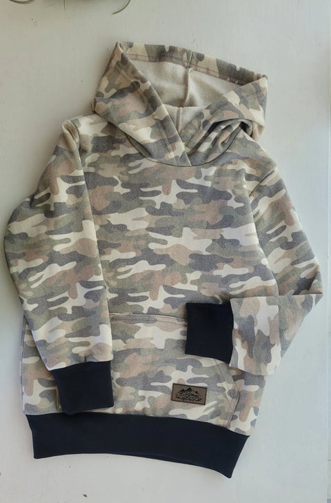 Kids Faded Camo Cotton Fleece Hoodie Adventure Clothes Company  Kids Hoodie