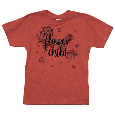 Kids Flower Child Graphic T-Shirt – Organic Cotton Eco-Friendly Tee | Made in USA Spiritex | Sustainable Apparel  Graphic Youth Tees