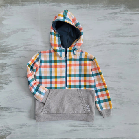 Kids Mid-Weight French Terry Plaid Hoodie – Soft Breathable Toddler Zip-Up | Made in USA Durable Apparel Adventure Clothes Company  Kids Hoodie