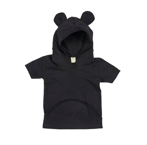 Kids Short Sleeve Bear Hoodie Tee – Organic Cotton Play Shirt | Made in USA Spiritex | Sustainable Apparel  Children's Tees & Tanks