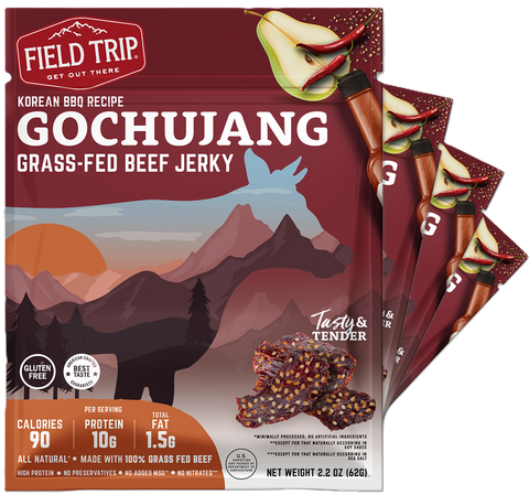 Field Trip Gochujang Korean BBQ Grass-Fed Beef Jerky 2.2oz 4-Pack | Made in USA Field Trip 