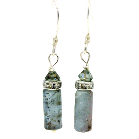 Handcrafted Amazonite Sterling Silver Dangle Earrings – Genuine Gemstone Jewelry | Made in USA by Ciao Bella Michelle Marie Boutique  Earrings