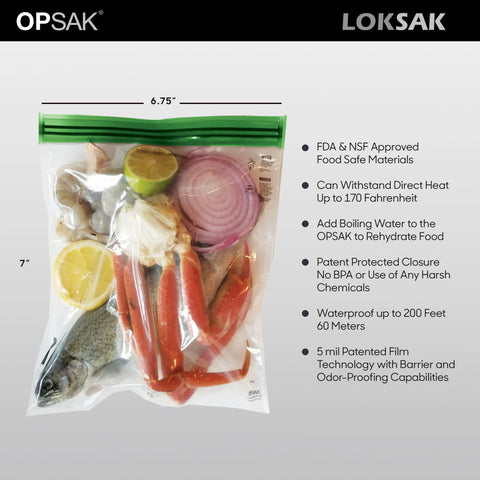 LOKSAK OPSAK Odorproof Dry Storage Bags 7x7 Inch 2-Pack – Reusable Resealable | Made in USA LOKSAK