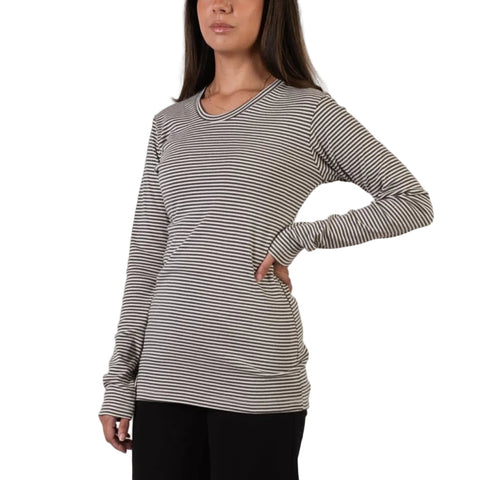Women's Organic Cotton Long Sleeve Crewneck Tee – Fitted Baby Rib Fabric | Made in USA Spiritex | Sustainable Apparel  Women's Tees & Tanks