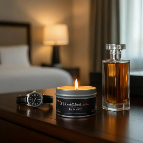La Reserve Soy Tin Candle 6.5oz – Handcrafted Home Fragrance with Herbal Woody Scent | Made in USA MorninWood Candles 