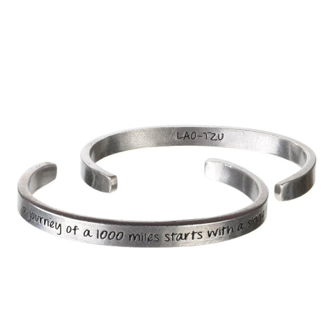 Lao Tzu's Inspirational Quotable Cuff Bracelet – Recycled Pewter Daily Motivator Accessory | Handcrafted in USA Whitney Howard Designs  Cuff Bracelets