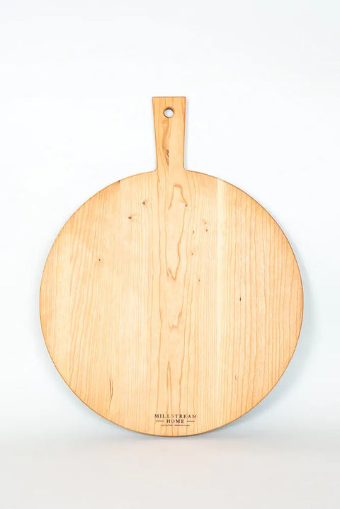 Large 17.5 Inch Round Hardwood Cutting Board With Handle – Amish Crafted Kitchen Tool | Made in USA Millstream Home  Kitchen + Dining