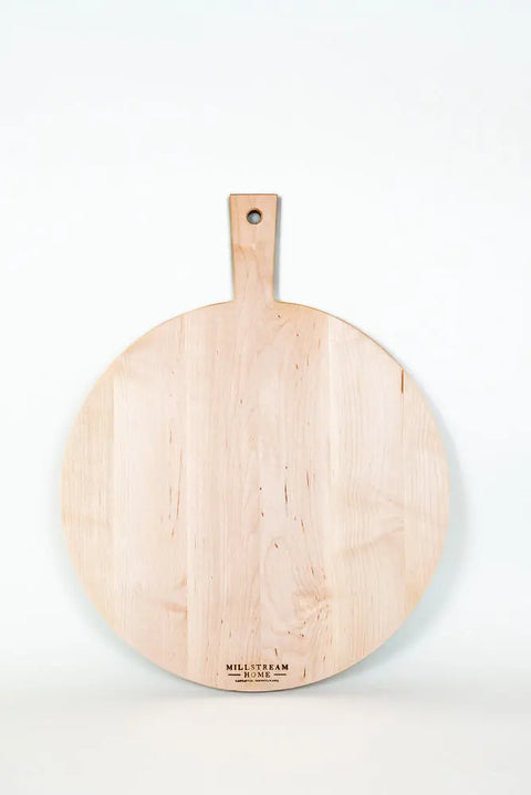 Large 17.5 Inch Round Hardwood Cutting Board With Handle – Amish Crafted Kitchen Tool | Made in USA Millstream Home  Kitchen + Dining