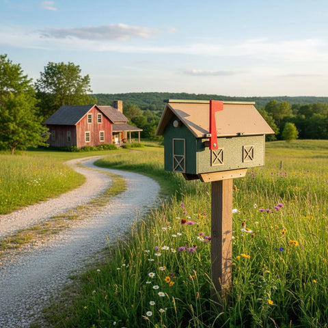 Large Amish-Made Barn Style Mailbox Poly Lumber – Weatherproof & UV Resistant | Made in USA Amish Toy Box  Mailbox