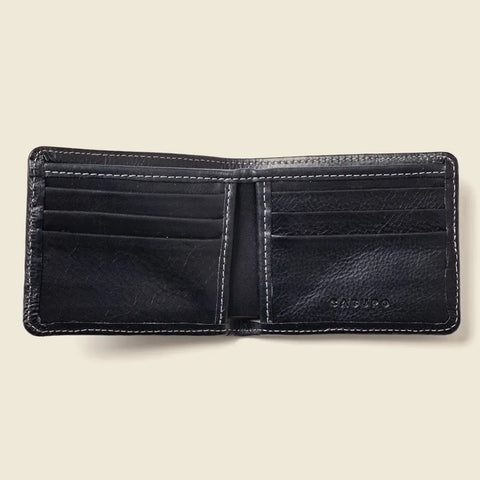 Large Black Full Grain Leather Billfold Wallet – Casupo | Handmade in USA CASUPO  Large Bifold