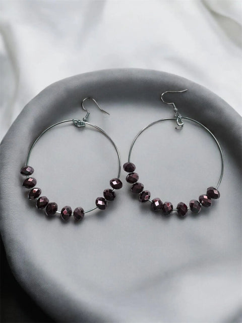 Large Blue Crystal Hoop Earrings – 3 Inch Statement Jewelry by Michelle Marie Boutique | Made in USA Michelle Marie Boutique  Earrings