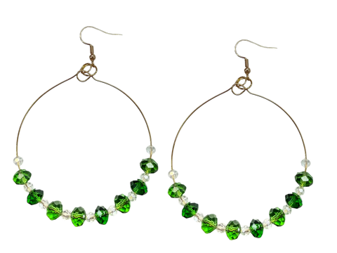 Large Blue Crystal Hoop Earrings – 3 Inch Statement Jewelry by Michelle Marie Boutique | Made in USA Michelle Marie Boutique  Earrings