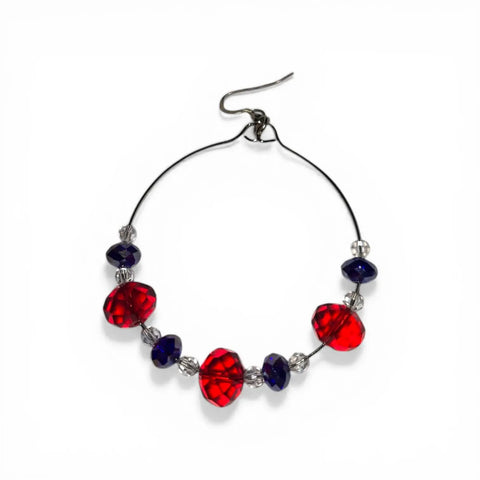 Large Blue Crystal Hoop Earrings – 3 Inch Statement Jewelry by Michelle Marie Boutique | Made in USA Michelle Marie Boutique  Earrings