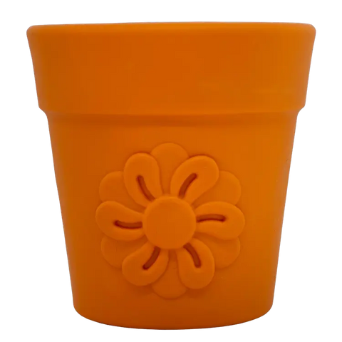 Large Durable Rubber Flower Pot Dog Treat Dispenser – Interactive Chew Toy | Made in USA SodaPup  Rubber Dog Toys