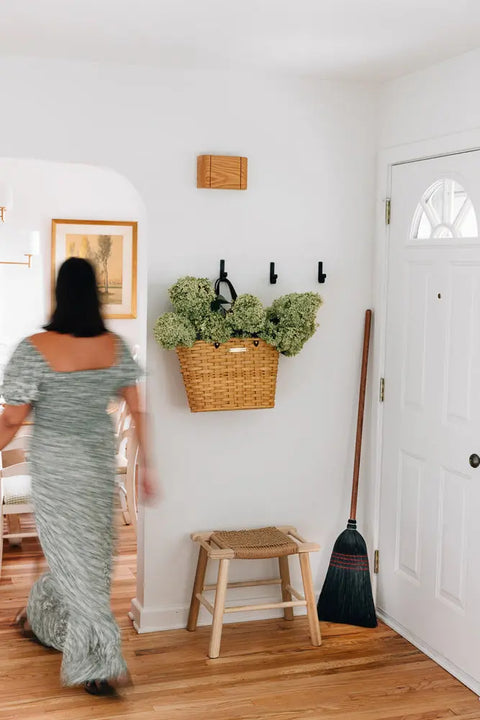 Large Handwoven Market Basket 18x11x12 Inch with Leather Handles – Rustic Storage & Farmer’s Tote | Made in USA Millstream Home  Baskets